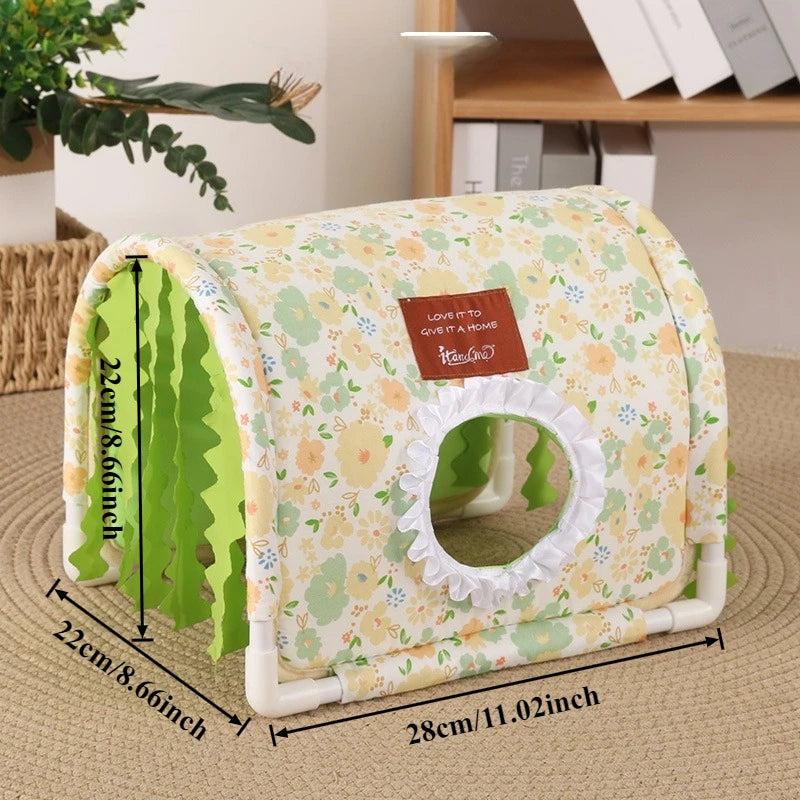 Small Animal Hideout Bed-Soft Pet House with Open Entrance,Safe Rounded Corners for Guinea Pigs/Hamsters/Rabbits-Decor Shelter