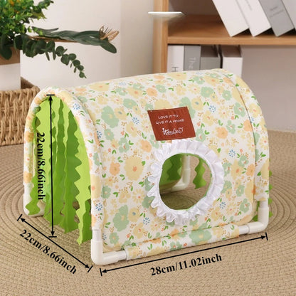 Small Animal Hideout Bed-Soft Pet House with Open Entrance,Safe Rounded Corners for Guinea Pigs/Hamsters/Rabbits-Decor Shelter