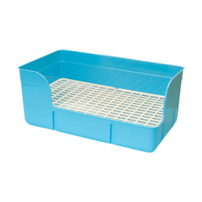 Rabbit Litter Box for Cage Pee Pan Tray Anti Splashing Bedpan Grid Litter Pan for Bunny Chinchillas Rats Ferrets Small Animals