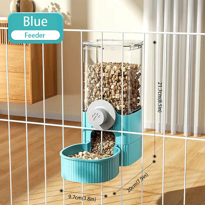 1.2L Automatic Pet Feeder Cage Hanging Bowl，Suitable for Small Puppy Cat Rabbit Food Container Dispenser Bowl