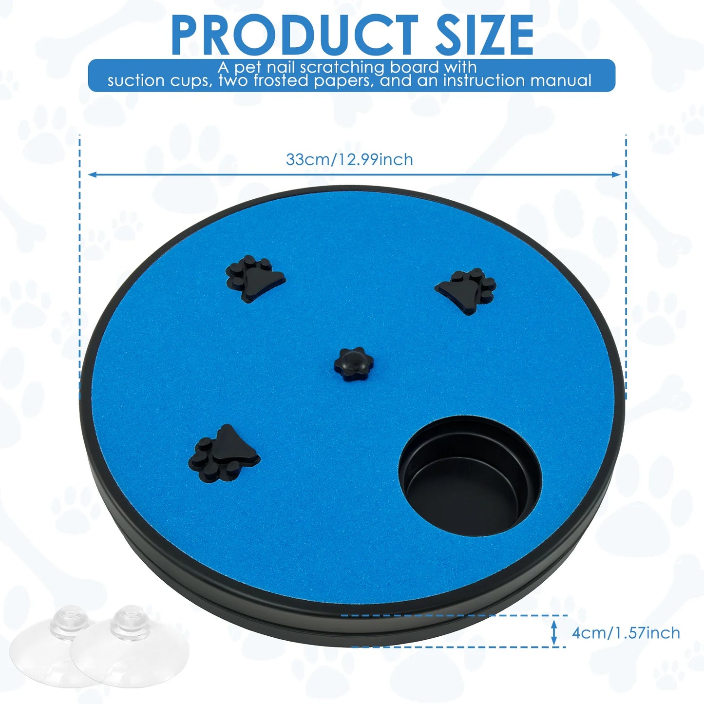 Round Dog Nail Scratch Board 360° Rotating Dog Scratch Pad with Snack Compartments Interactive Pet Toy Pet Supplies Accessories