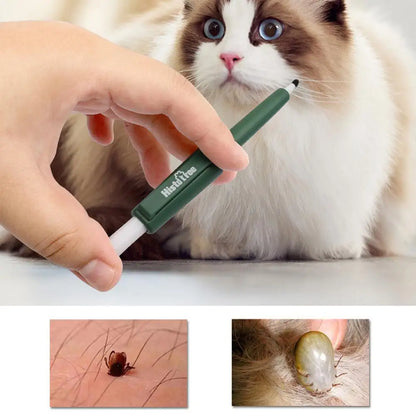 1 Pc Pet Tick Remover Tool Durable Family Pet Flea Control Waterproof Portable Rustproof Tick Removal Pen For Cat Dog And Humans