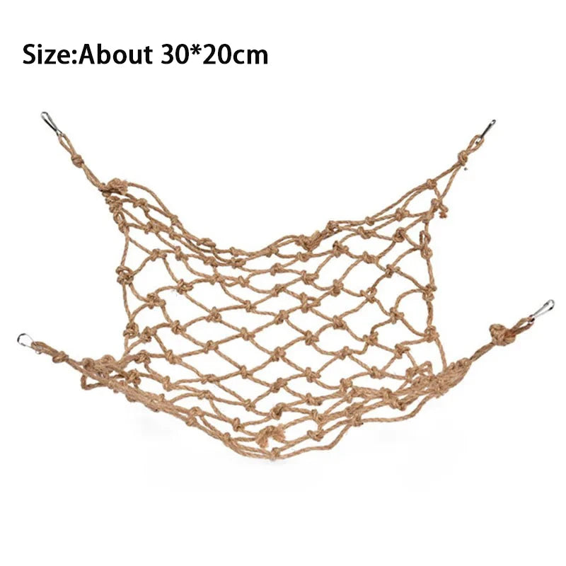 Parrot Swing Rope Birds Hanging Climbing Net With Hook Hammock Birds Stand Ladder Birds Chewing Playing Gym Hamster Rabbit Toys