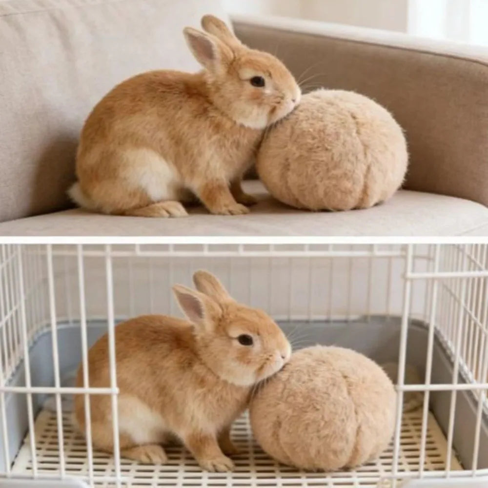 Bite Resistant Rabbit Soothing Ball Simulated Rabbit Buttocks Plush Pet Chewable Ball Comfortable Soft Rabbit Venting Ball