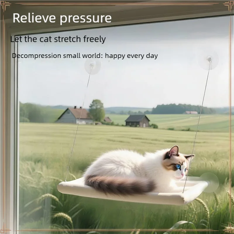 New Pet Cat Hammock Hanging Cat Bed Bearing 20 kg Comfortable Sunny Window Seat Kitten Rock Climbing Frame Pet Supplies