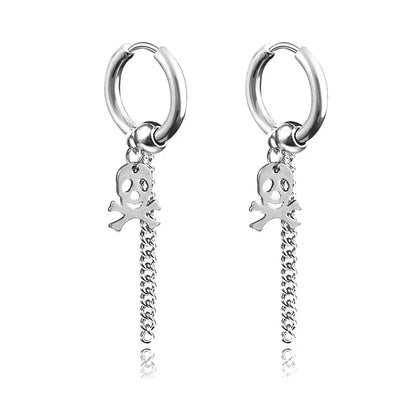 Fashion Punk Gothic Stainless Steel Drop Earrings | Unisex Stud Earrings for Men Women