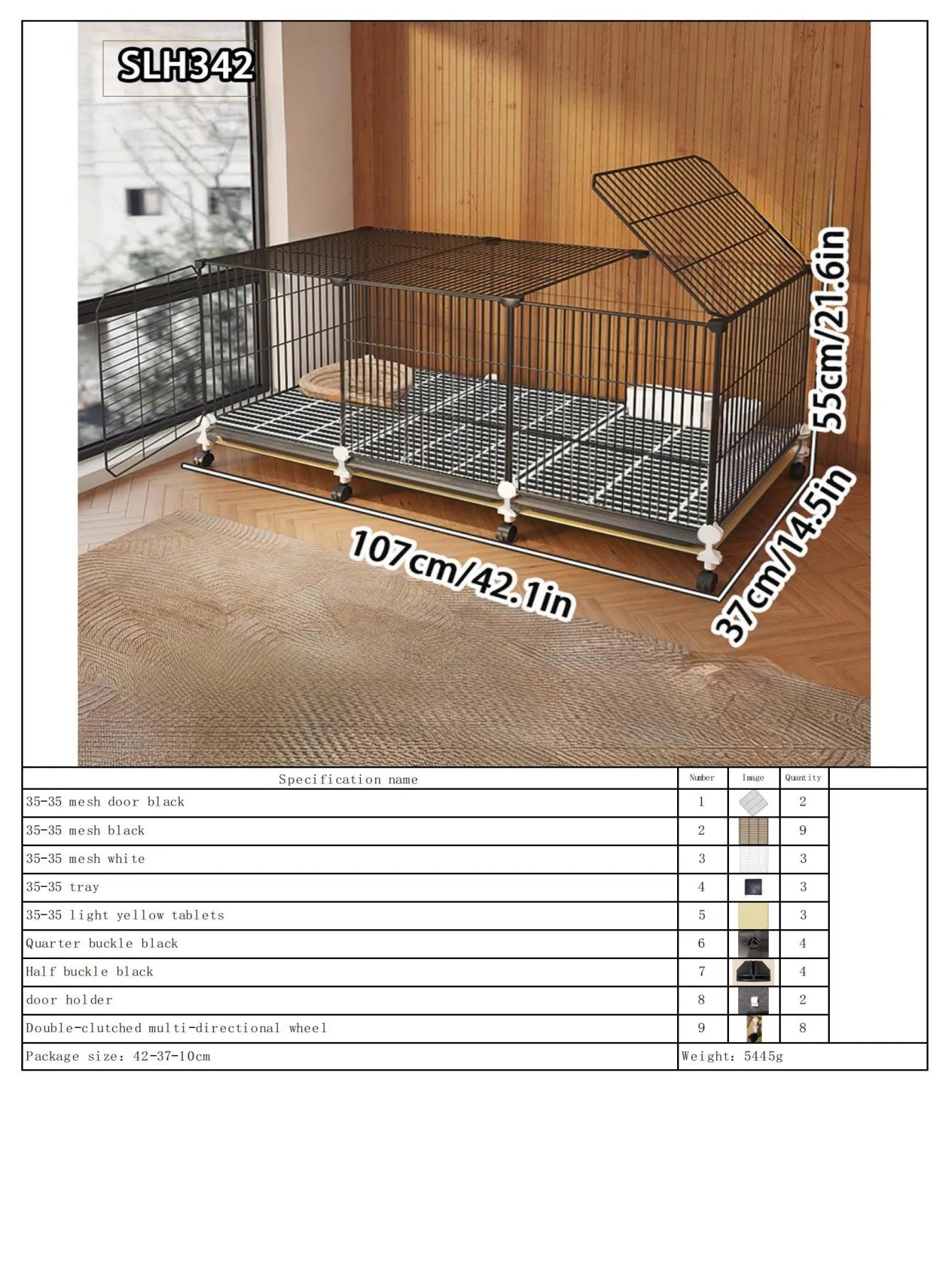 Large Indoor Rabbit Cage with Automatic Cleaning Toilet for Domestic Rabbits, Guinea Pigs, and Other Pets