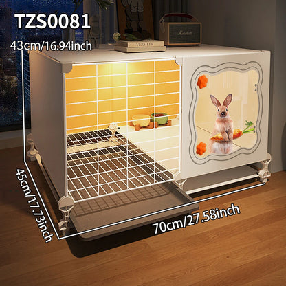 Rabbit Cage with Toilet for Home Use, Indoor Rabbit Villa, Guinea Pig Cage with Separate Living Area