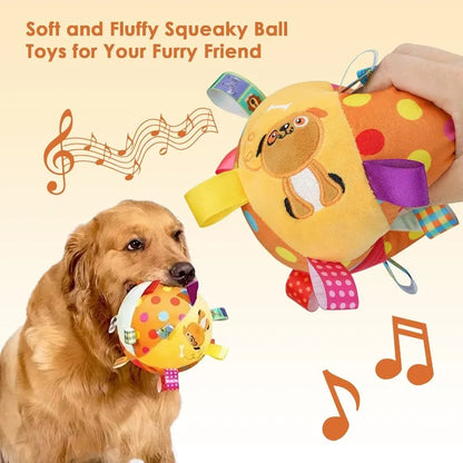 Pet Interactive Fetch Toy for Small To Large DogDog Plush Toy with Straps,Soft Stuffed Ball with Cotton Material