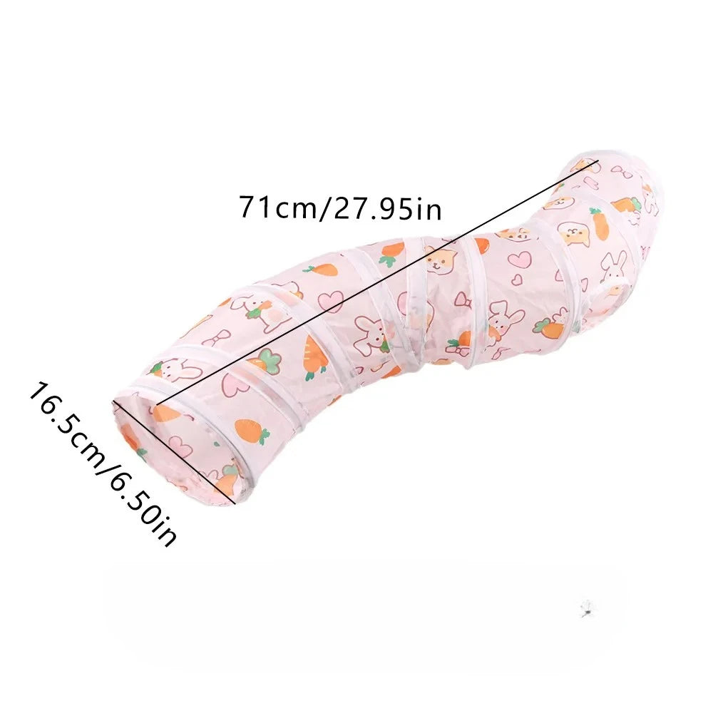Carrot Shaped Hamster Hideout Foldable Ferret Toy Tunnel for Small Pets Hamster Cage Guinea Pig Toys Accessories
