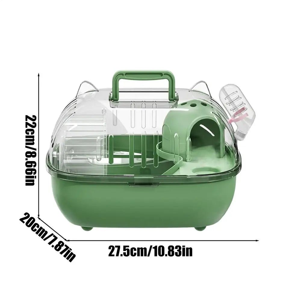 Hamster Carrier Bag Double Layer Clear Cover Outing Cage Travel Hamster Cage For Rabbits Rodents Lizards Transport Short Trip