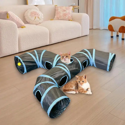Cat Toy Tunnel Indoor Cat Hide Interactive Play Tunnel Tube Toys Fun Foldable Cat Hideaway Play Toys for Rabbits Puppy Kitten