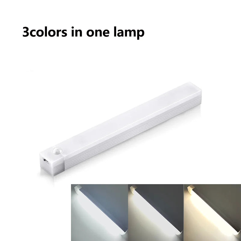 USB Rechargeable Motion Sensor LED Bar Light | 3-Mode Induction Night Light for Kitchen, Wardrobe, Hallway