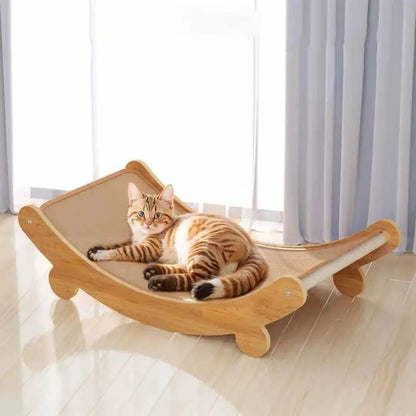 Wooden Cat Scratching Pad Detachable Wear-resistant Cat Scratch Board Multifunctional Cat Bed Grinding Claw Toy for Kitten