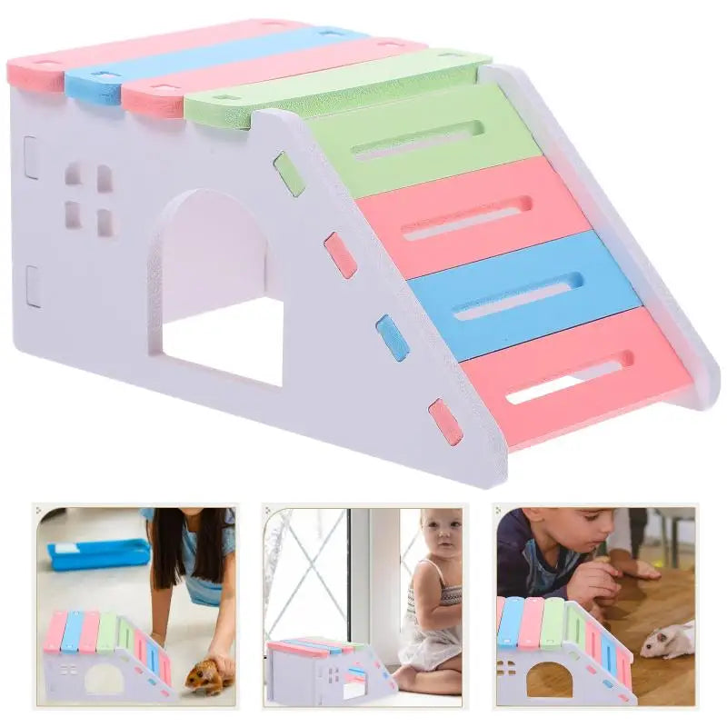 Hamster Cage House with Ladder Playground PVC Cage Gerbil Habitat Small Animal Hideout for Platform