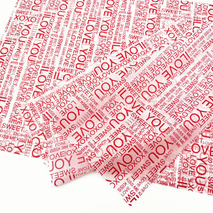 30Pcs Valentine's Day Red Parchment Paper Sheets | 5 Style Choices for Gift Wrapping & Party Decor
