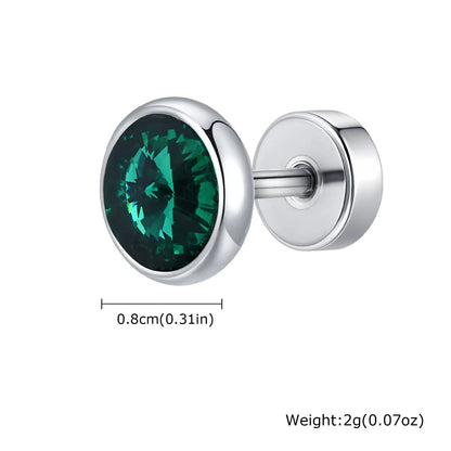 Anti Allergy Round Zircon Stud Earring for Men | AAA CZ Stainless Steel Hip Hop Classic Jewelry