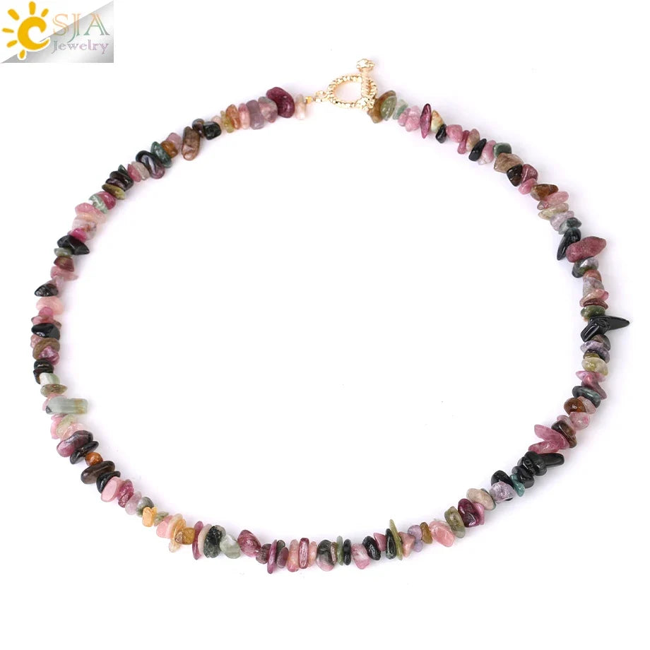 Natural Chip Stone Choker Necklace | Bohemia Crystal Bead Jewelry