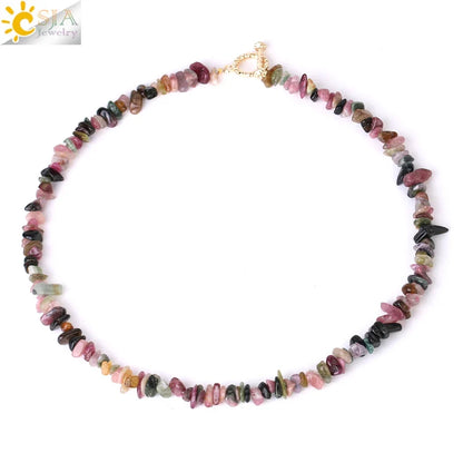Natural Chip Stone Choker Necklace | Bohemia Crystal Bead Jewelry