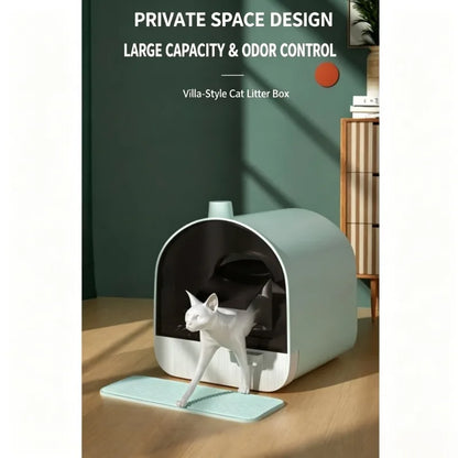 Fully enclosed drawer cat litter box | oversized odor-proof and splash-proof + pink high-value, a must for cat families