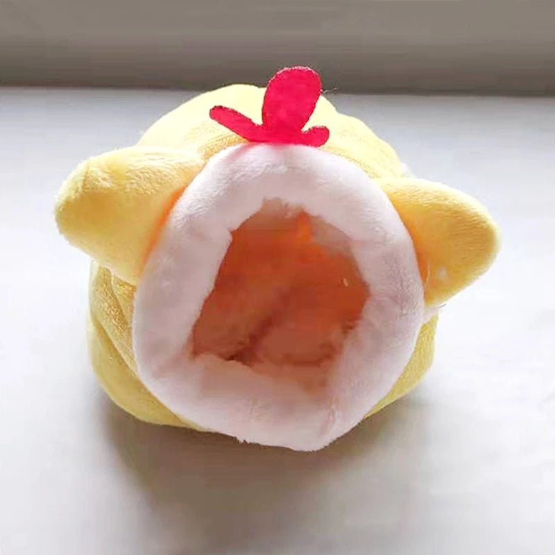 Cute Cartoon Rabbit Squirrel Mini Cage Guinea Pig Nest Small Animal Mice Rat Pet Sleeping Bed Hamster House Winter Warm Soft Mat