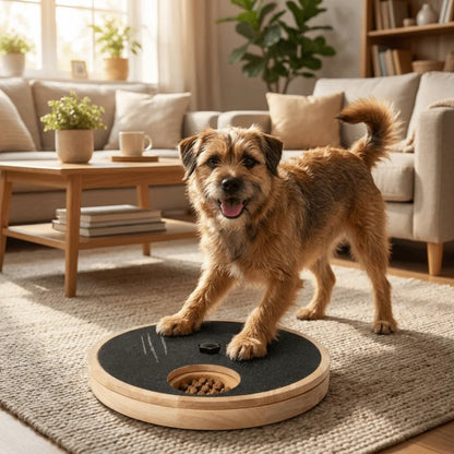 Rotating Dog Scratching Board Round Non-Slip Dog Nail Grinding Pad Wear-resistant with Treat Box Pet Slow Feeding Plate for Dogs