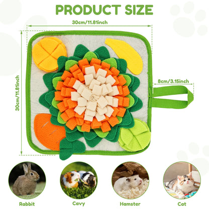 Rabbit Foraging Mat Small Animal Feeding Toy for Hedgehogs Guinea Pigs Chinchilla Snuffle Mat Small Pet Bunny Blanket