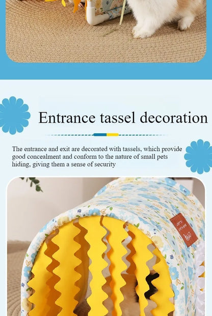 Small Animal Hideout Bed-Soft Pet House with Open Entrance,Safe Rounded Corners for Guinea Pigs/Hamsters/Rabbits-Decor Shelter