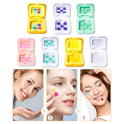 Star Shaped Hydrocolloid Acne Patches | Invisible Pimple Stickers with Mirror