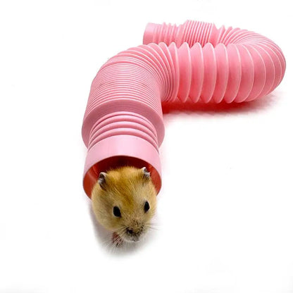 Fun Small Pet Hamster Ferret Rabbit Tunnel Collapsible Telescopic Pipe Training Channel Pipe Stretch Tube Hamster Toy Accessory