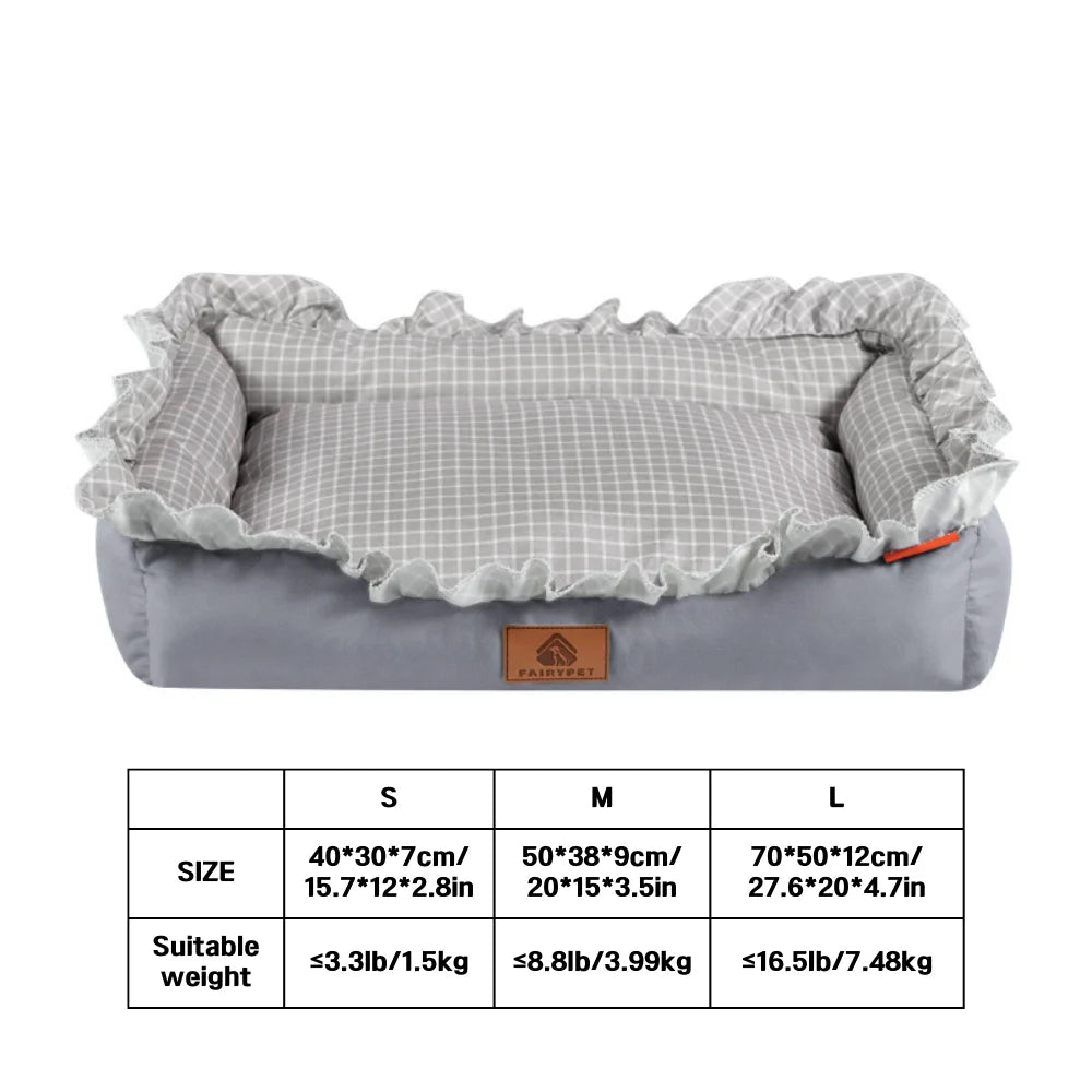 Dog Beds for Small Medium Large Dogs & Cats,Winter Pet Bed, Wide Side Fancy Design,Soft Calming Sleeping Warming Puppy Bed