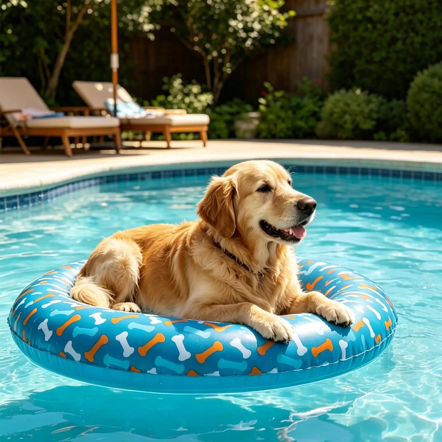 Pet Water Float Inflatable Dog Pool Floating Mat Anti-Slip PVC Pool Swimming Ring for Lake Beach Games Water Party Pond