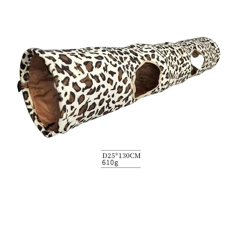 Perfect Cat Tunnel Leopard Print Crinkly 2 Ways Fun Pet Tunnel Kitten Play Toy Collapsible Rabbit Toys Cat Products