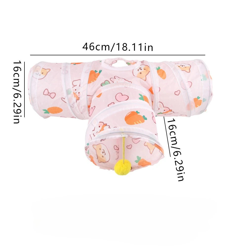 Carrot Shaped Hamster Hideout Foldable Ferret Toy Tunnel for Small Pets Hamster Cage Guinea Pig Toys Accessories