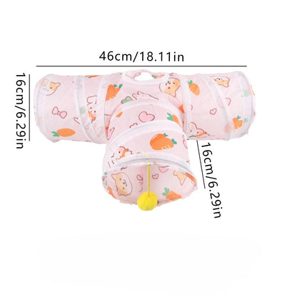 Carrot Shaped Hamster Hideout Foldable Ferret Toy Tunnel for Small Pets Hamster Cage Guinea Pig Toys Accessories