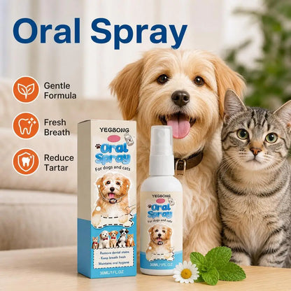 Pet Oral Hygiene Spray,Teeth Cleaning Spray & Breath Freshener, Helps Reduce Plaque and Tartar, Support Healthy Gums for Pets