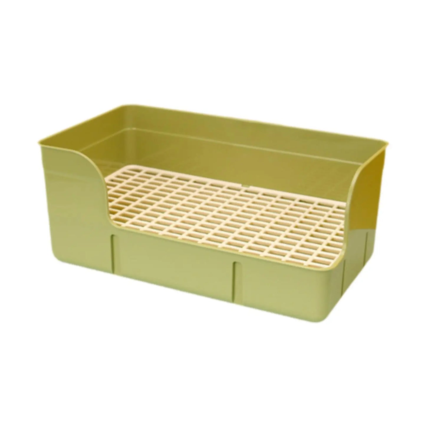 Rabbit Litter Box for Cage Pee Pan Tray Anti Splashing Bedpan Grid Litter Pan for Bunny Chinchillas Rats Ferrets Small Animals