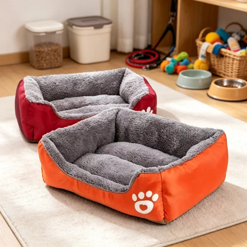 Large Calming Pet House Donut Bed - Long Plush Deep Sleep Warm Cushion for Small Dogs, Puppy Chihuahua & Cat Mat