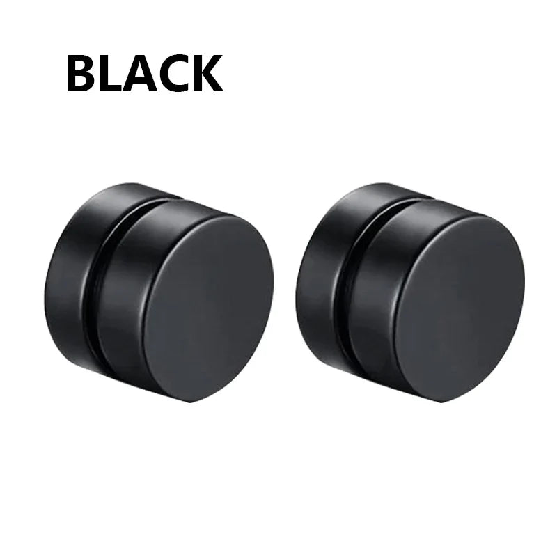 6mm/8mm/10mm/12mm Strong Magnetic Non Piercing Ear Clip | Round Circle Mens Stud Earrings
