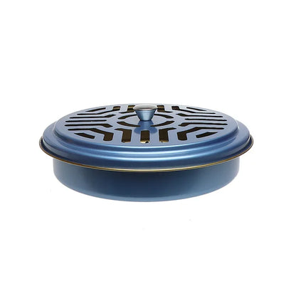 Fireproof Mosquito Coil Box with Serrated Lid | Outdoor Iron Coil Holder for Camping