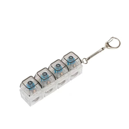 Silent Fidget Keychain | 4-Key LED Mechanical Switch Tester