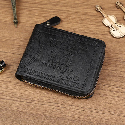 CEXIKA Men's Leather Wallet | Zipper Clutch with Card Holder