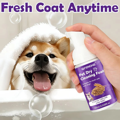 Pet Dry Shampoo for Dogs & Cats - Waterless Foam No Rinse, Deodorizing & Cleaning for Puppy Kitten