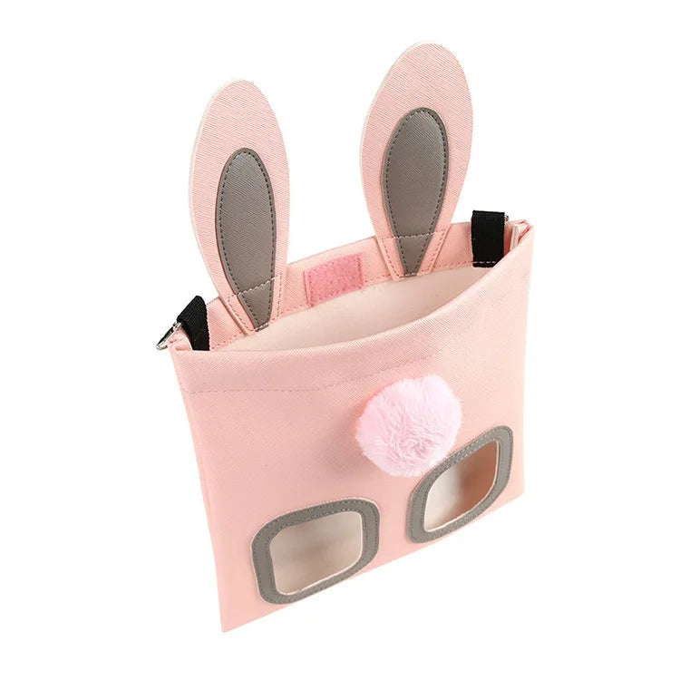 Rabbit Hay Feeder Bag - Adjustable Chew-Proof Foraging Pouch for Bunny/Chinchilla/Hamster Cages Hanging Hay Dispenser with Clips