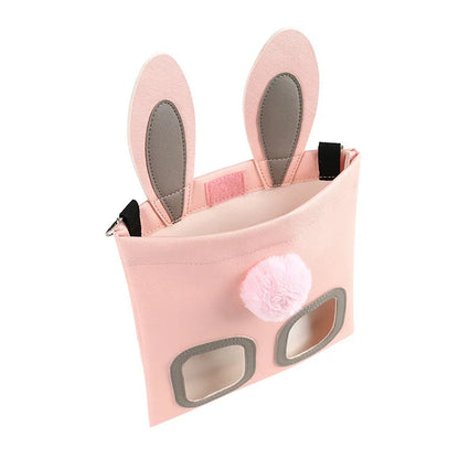 Rabbit Hay Feeder Bag - Adjustable Chew-Proof Foraging Pouch for Bunny/Chinchilla/Hamster Cages Hanging Hay Dispenser with Clips