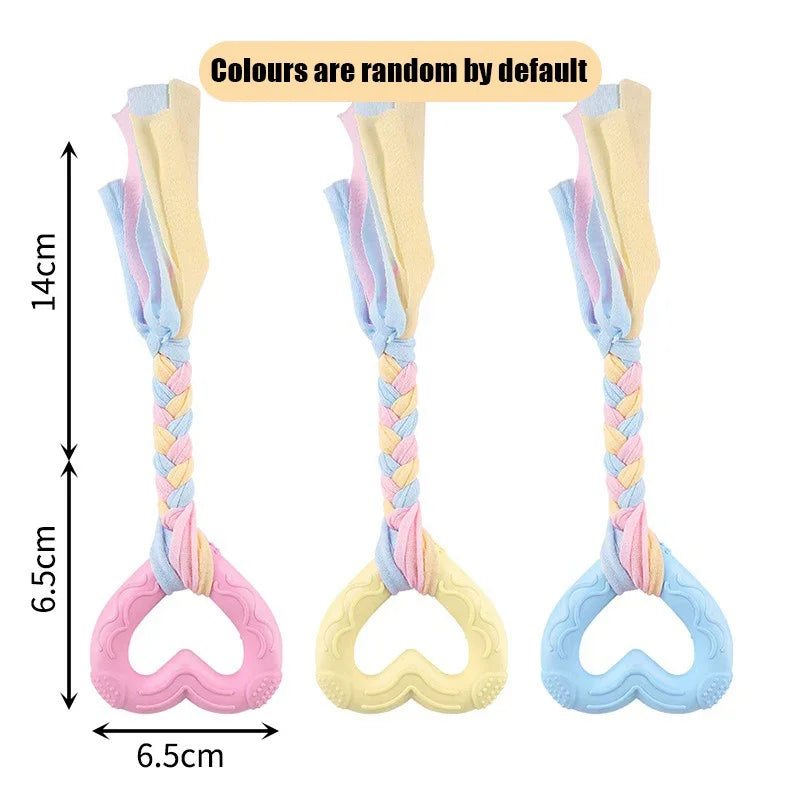 Dog Toys Bichon Frise Teddy Braided Rope Knot Indoor Training Interactive Play Grinding Teeth Cleaning Rubber Pets Toy Supplies