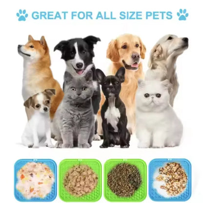 Pet Lick Silicone Mat Slow Feeder Dog Food Plate Bathing Distraction Sucker Training Feeder Supplies for Dogs