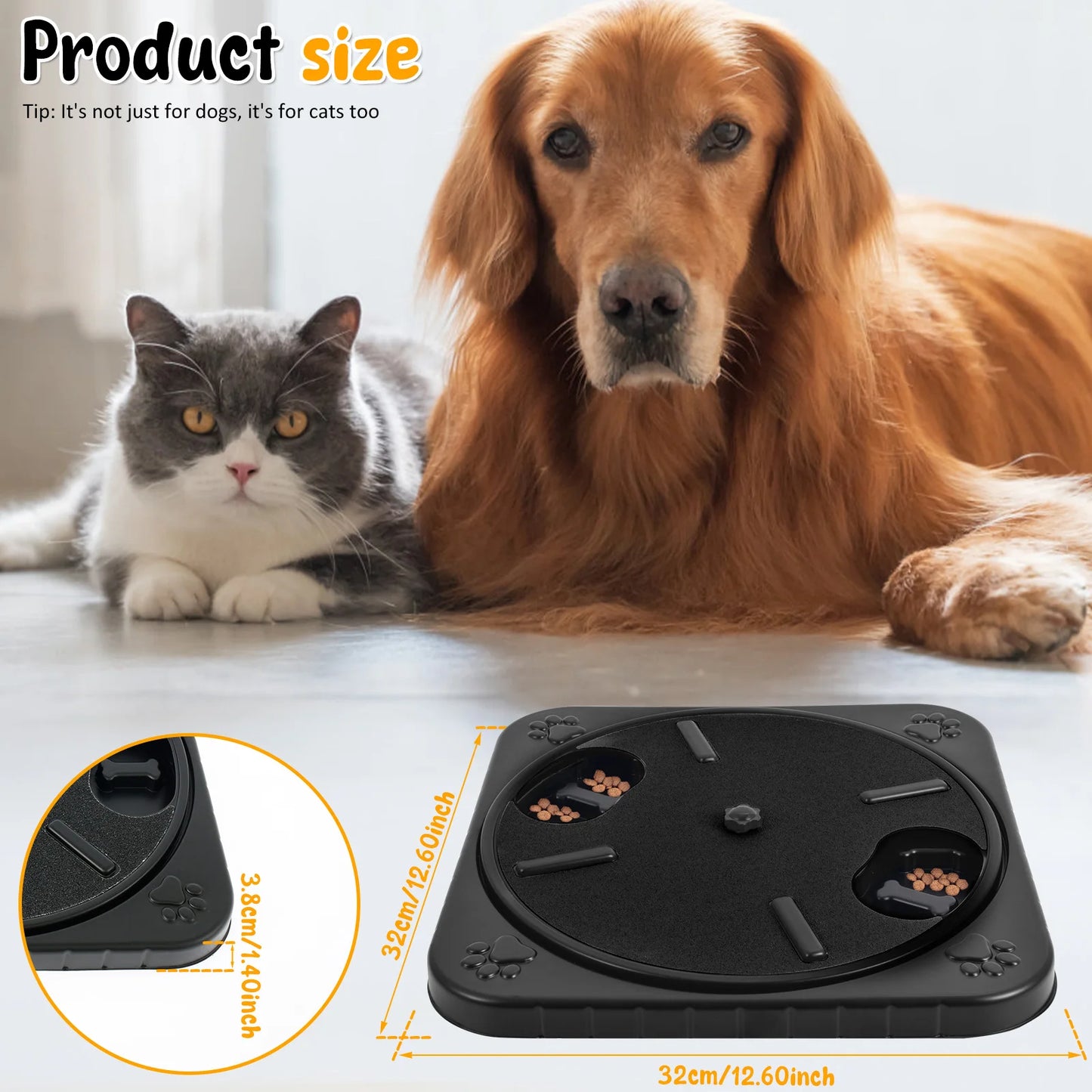 Round Dog Nail Scratch Board 360° Rotating Dog Scratch Pad with Snack Compartments Interactive Pet Toy Pet Supplies Accessories