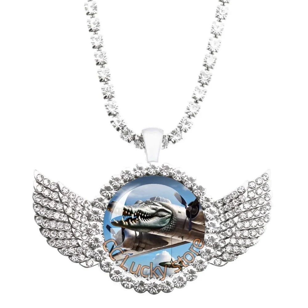 25mm Angel Wing Necklace | Italian Brainrot Pendant Funny Animal Jewelry Gift