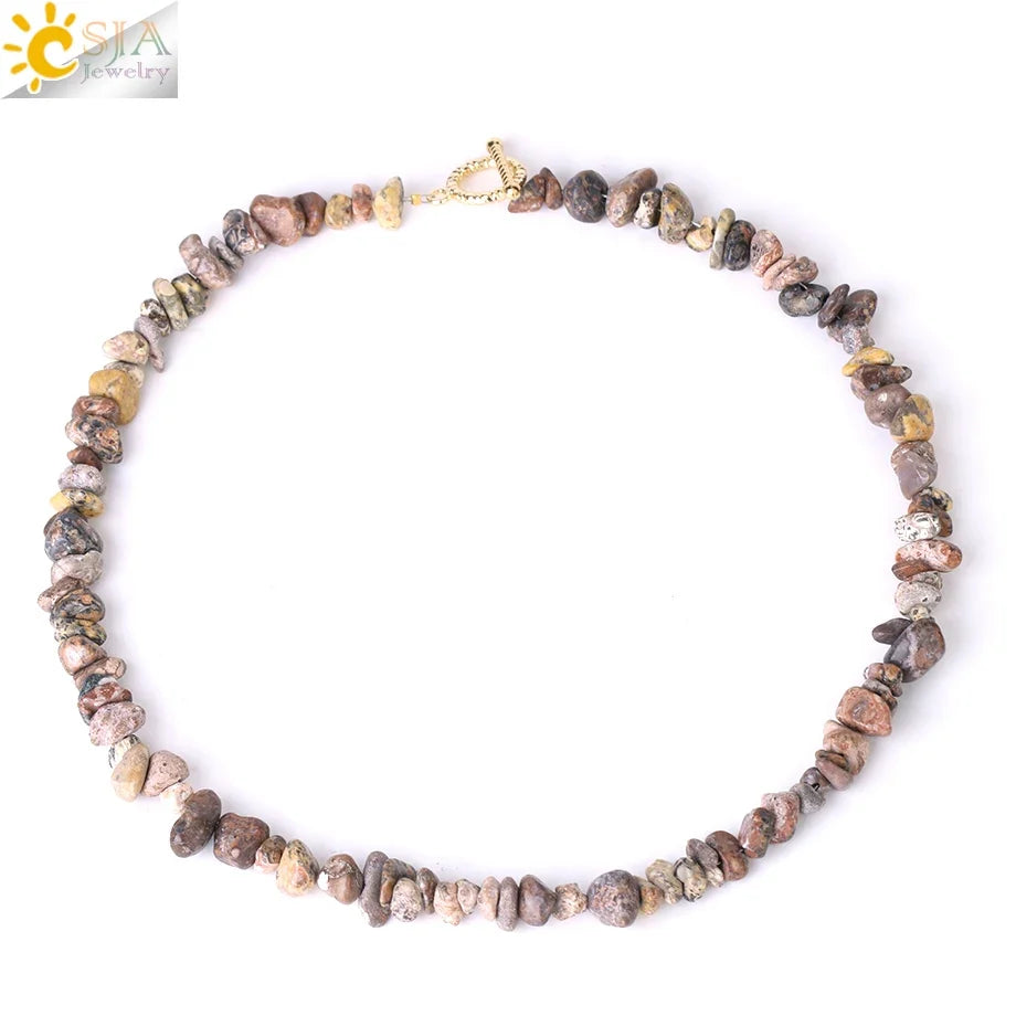 Natural Chip Stone Choker Necklace | Bohemia Crystal Bead Jewelry